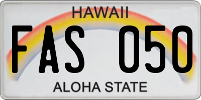 HI license plate FAS050