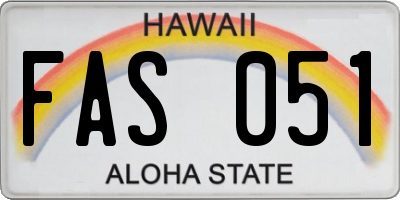 HI license plate FAS051