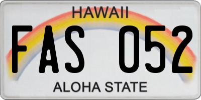 HI license plate FAS052