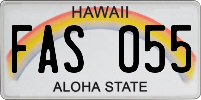 HI license plate FAS055