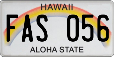 HI license plate FAS056