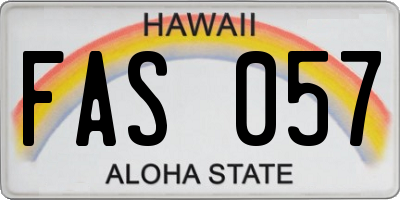 HI license plate FAS057
