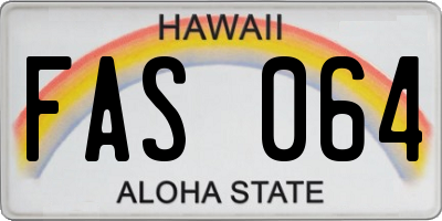 HI license plate FAS064