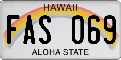 HI license plate FAS069