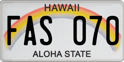 HI license plate FAS070