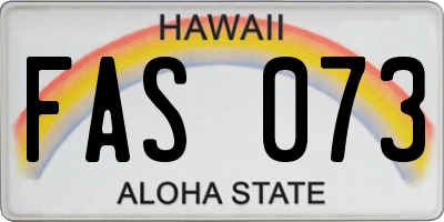 HI license plate FAS073