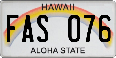 HI license plate FAS076