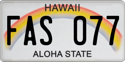 HI license plate FAS077