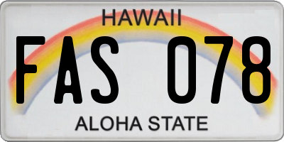 HI license plate FAS078