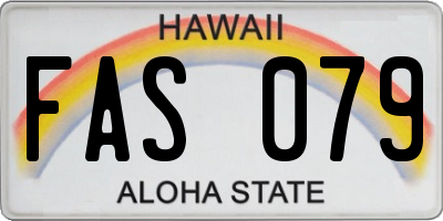 HI license plate FAS079