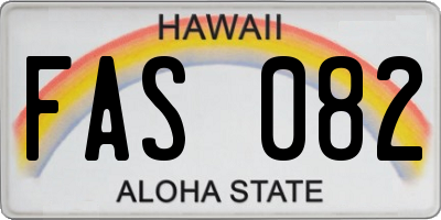 HI license plate FAS082