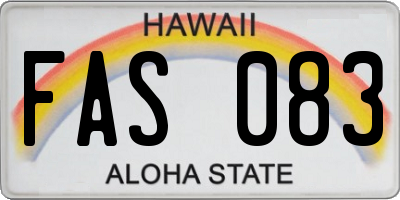 HI license plate FAS083