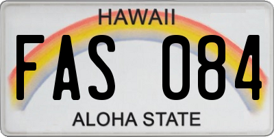 HI license plate FAS084
