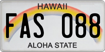 HI license plate FAS088