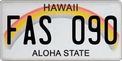 HI license plate FAS090