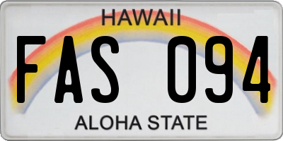 HI license plate FAS094