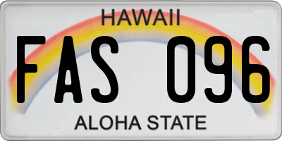 HI license plate FAS096