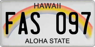 HI license plate FAS097