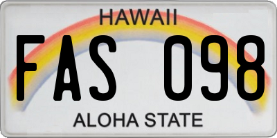 HI license plate FAS098