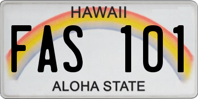 HI license plate FAS101