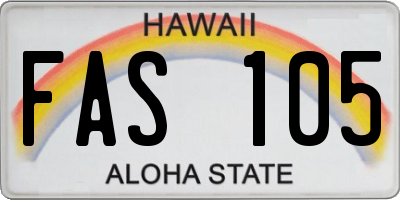 HI license plate FAS105