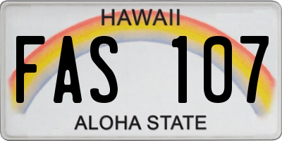 HI license plate FAS107