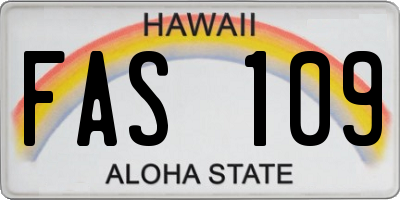 HI license plate FAS109