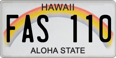 HI license plate FAS110