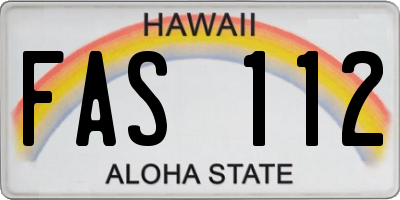 HI license plate FAS112