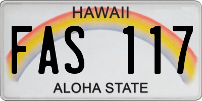 HI license plate FAS117