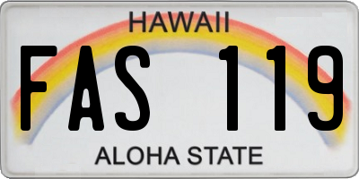 HI license plate FAS119