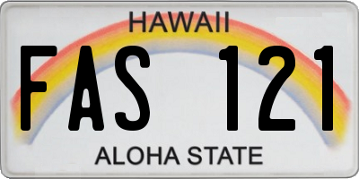 HI license plate FAS121