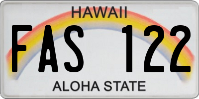 HI license plate FAS122