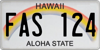 HI license plate FAS124