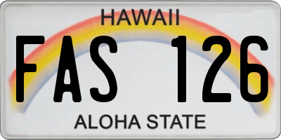 HI license plate FAS126