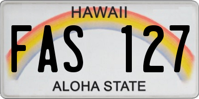 HI license plate FAS127