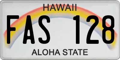 HI license plate FAS128