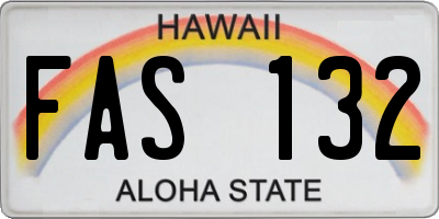 HI license plate FAS132