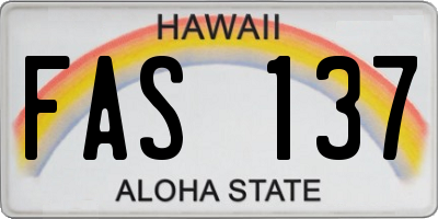 HI license plate FAS137