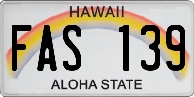 HI license plate FAS139