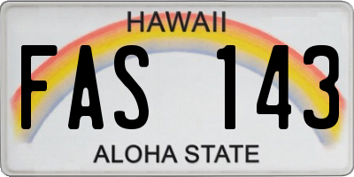 HI license plate FAS143