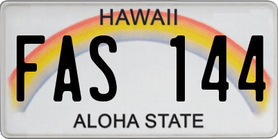 HI license plate FAS144