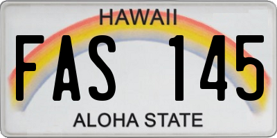 HI license plate FAS145