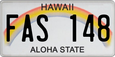 HI license plate FAS148