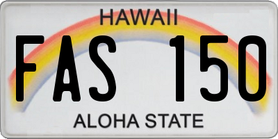 HI license plate FAS150
