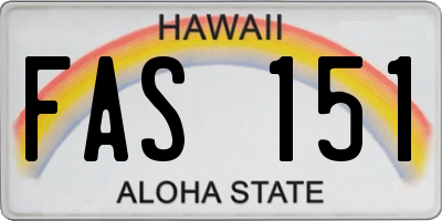 HI license plate FAS151
