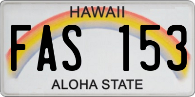 HI license plate FAS153