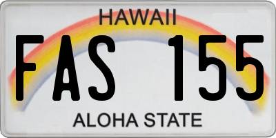 HI license plate FAS155