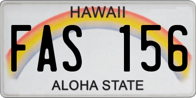 HI license plate FAS156