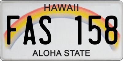 HI license plate FAS158